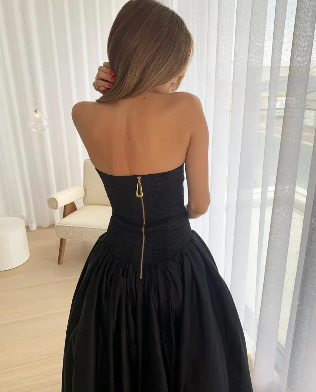 AJE Bubble Hem Gown Black size 10 - Image 3