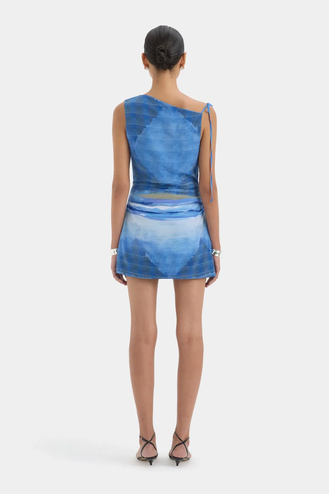 Sir the Label Isla Mini Dress in Estela Azul Blue Size 10 for rent on The Volte - main image