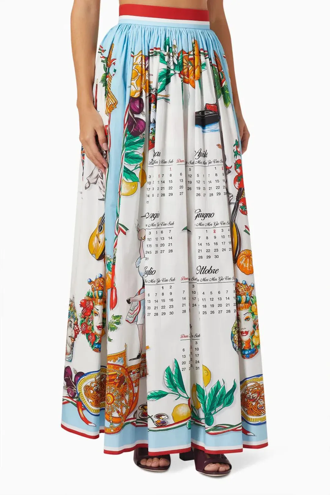 Dolce and Gabbana Calendar Print Corset and Skirt Set for rent on The Volte - main image