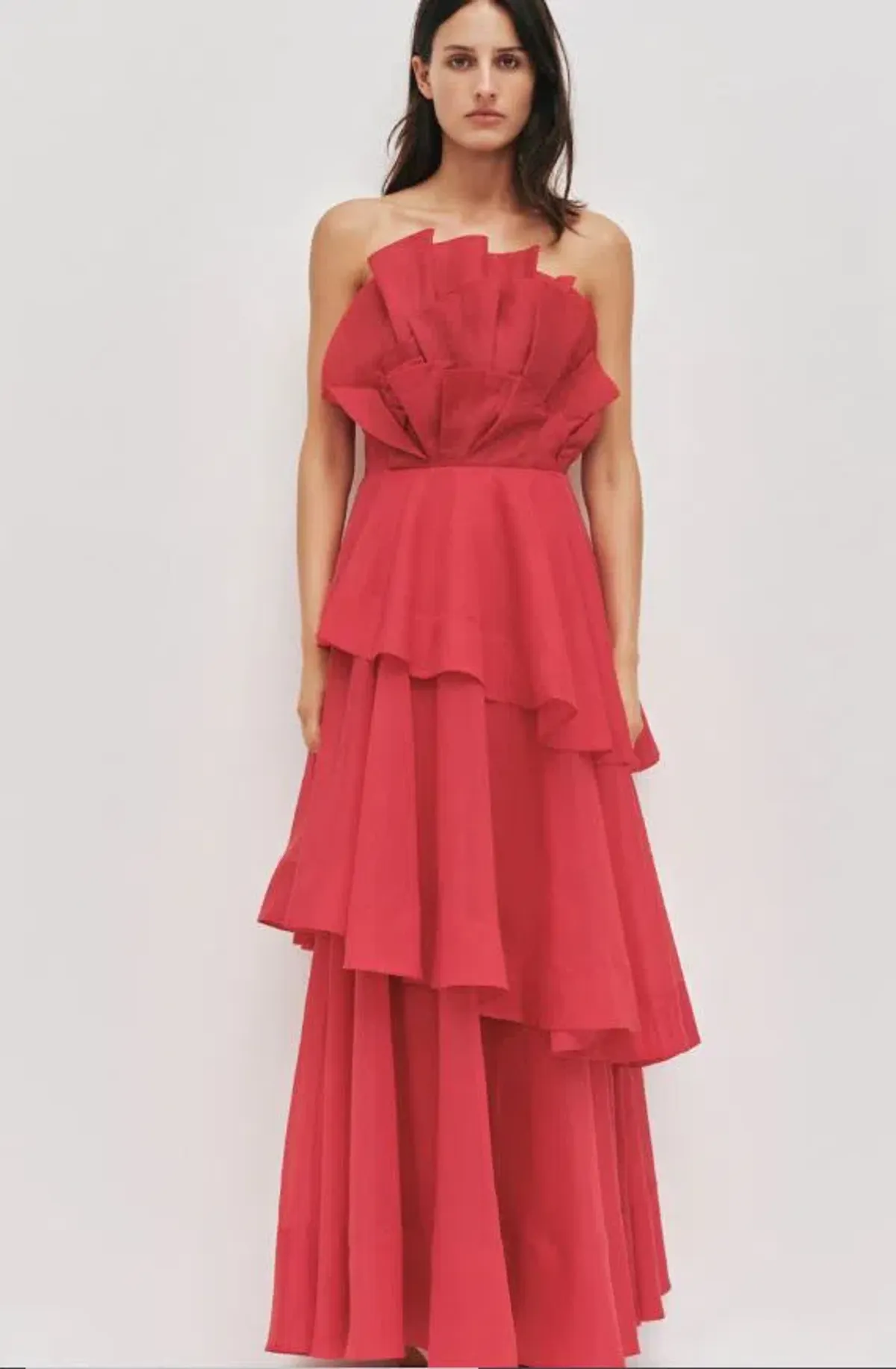 Aje Selestia Gown in Scarlet Red Size 8 for rent on The Volte - main image