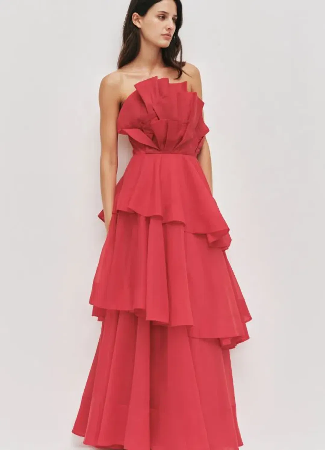 Aje Selestia Gown in Scarlet Red Size 10 for rent on The Volte - main image