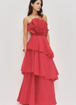 Aje Selestia Gown in Scarlet Red Size 12 for rent on The Volte - image 4