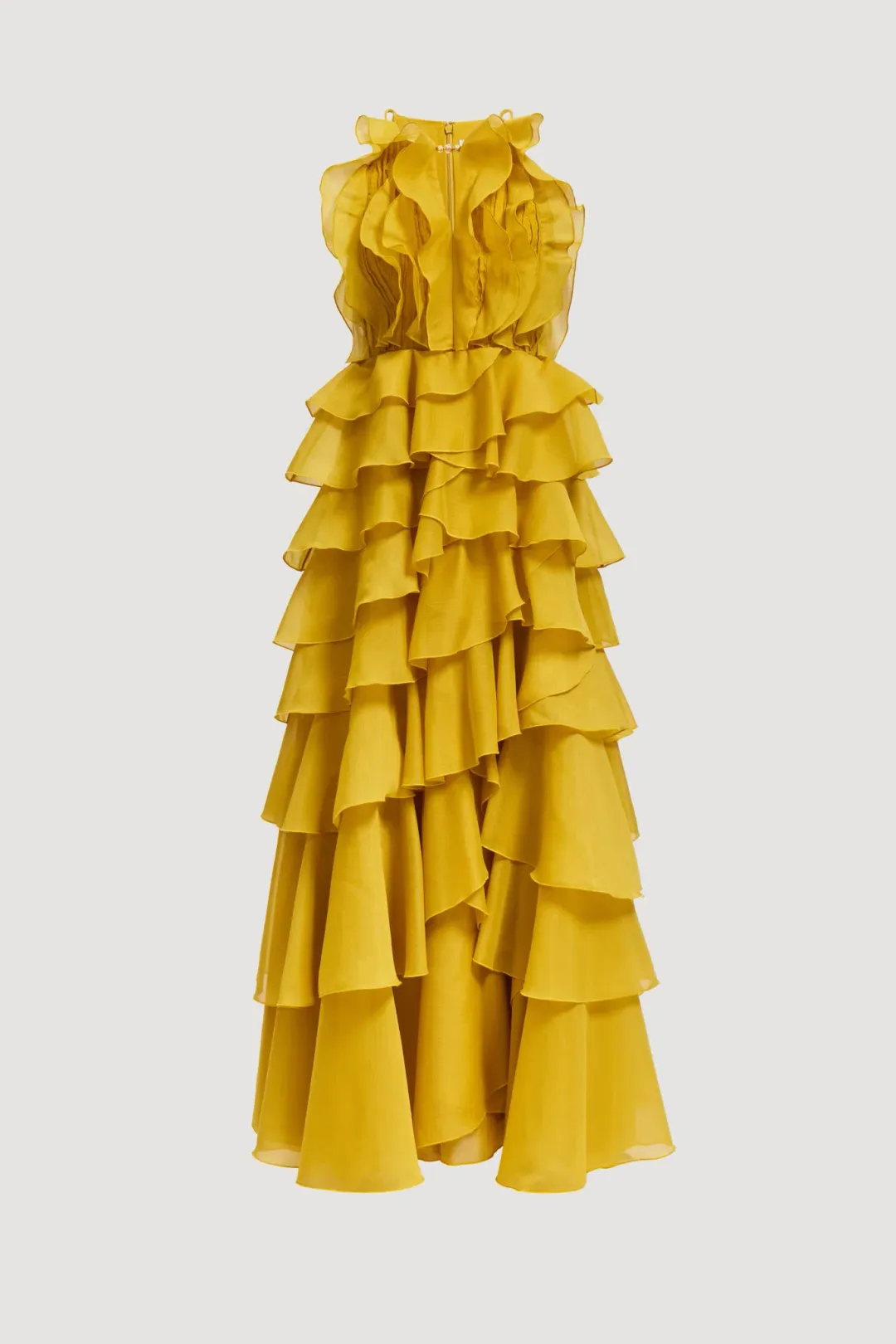 Aje Cleo Gown in Chartreuse Marigold Yellow Size 8 for rent on The Volte - main image