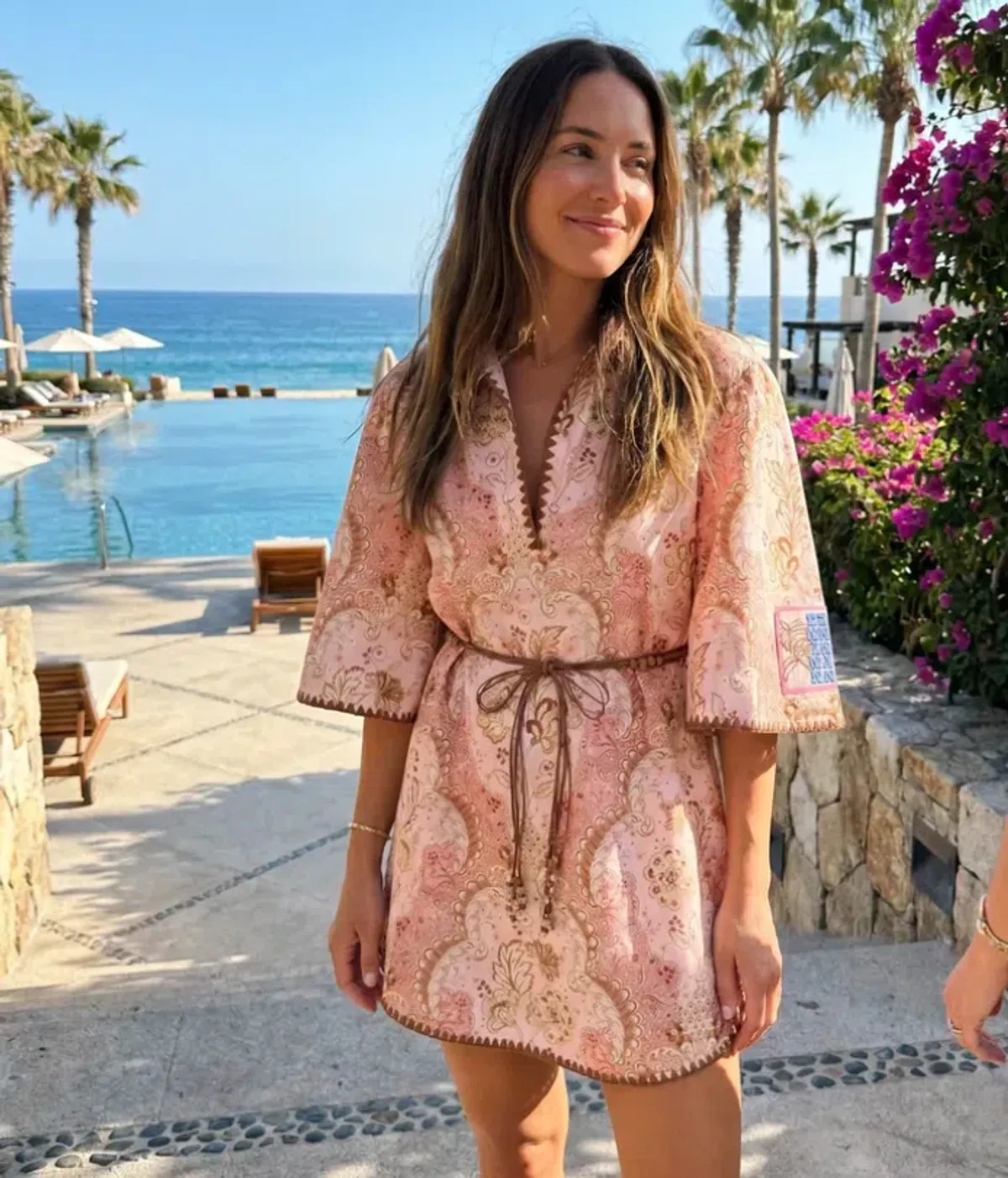 Zimmermann Daylight Tunic Mini Dress Damask Rose Size 0 AU 8 - Image 1