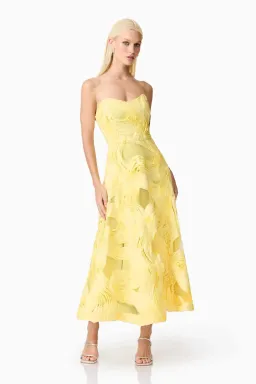 ELLIATT ASHER MIDI Dress in YELLOW SIZE 10 / M for rent on The Volte - image 4