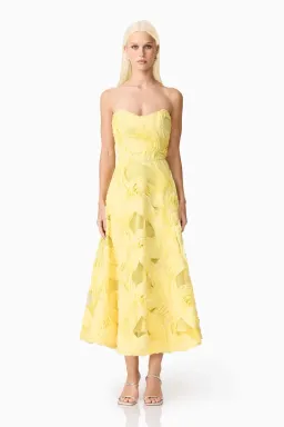 ELLIATT ASHER MIDI Dress in YELLOW SIZE 10 / M for rent on The Volte - image 3