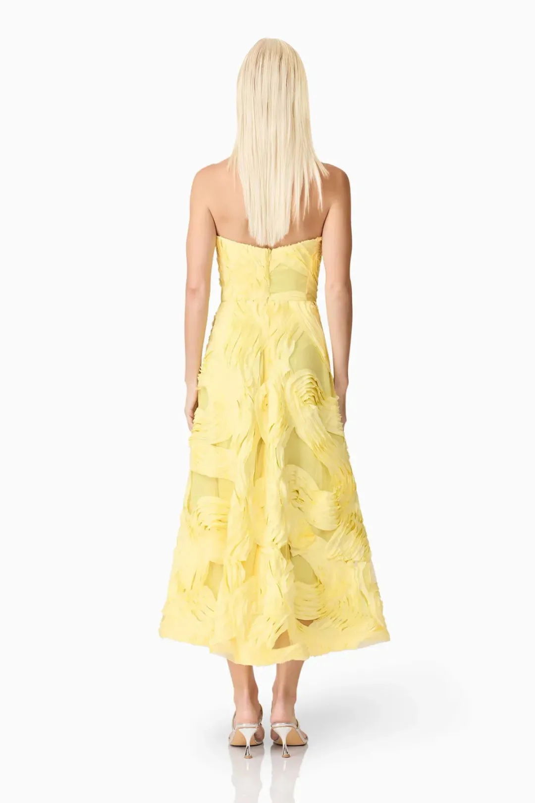 ELLIATT ASHER MIDI Dress in YELLOW SIZE 10 / M for rent on The Volte - main image