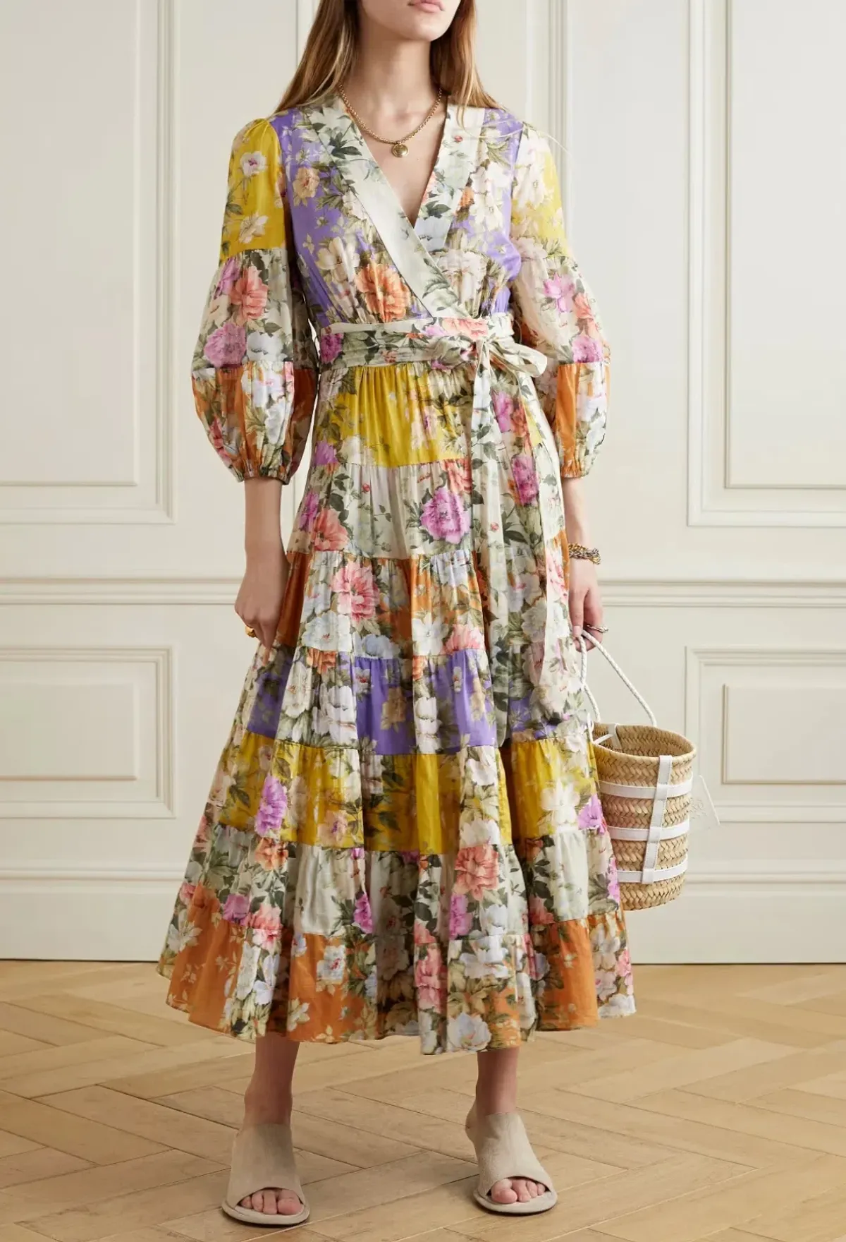 Zimmermann Pattie Wrap Midi Dress in Spliced Size 2 AU 12 - Image 1