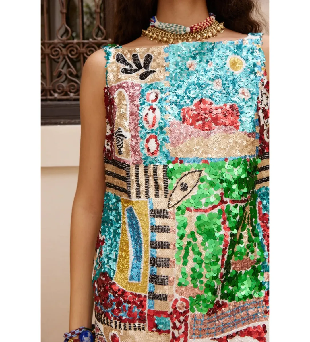 Alemais Jazz Embellished Mini Dress Multi Print Size 10 for rent on The Volte - main image