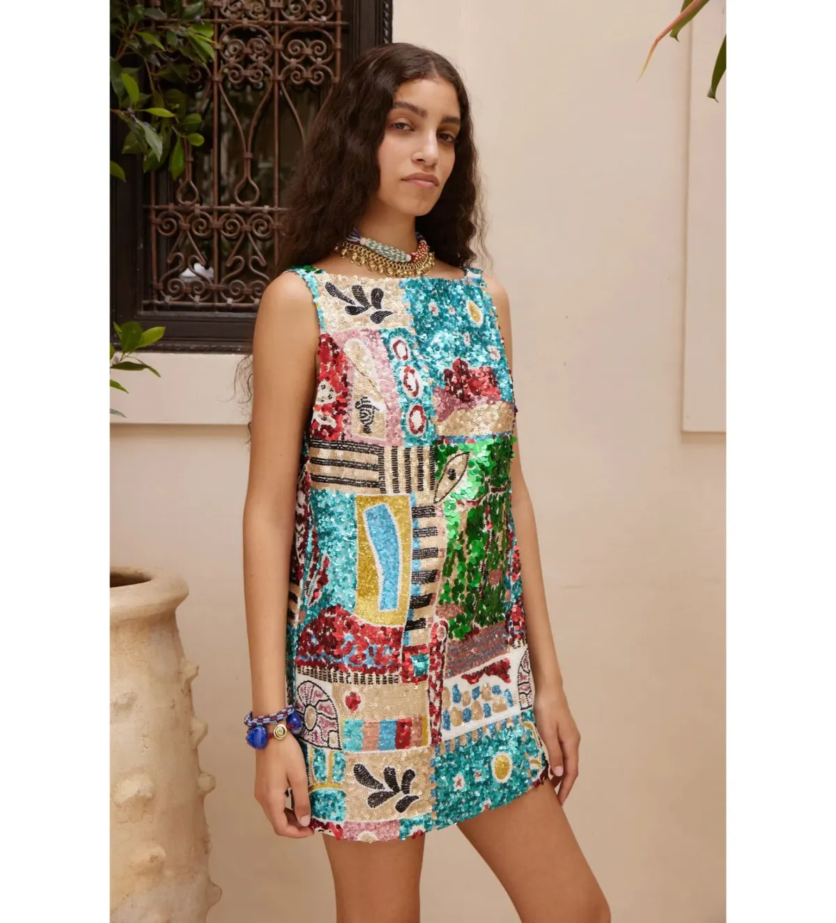 Alemais Jazz Embellished Mini Dress Multi Print Size 10 - Image 2