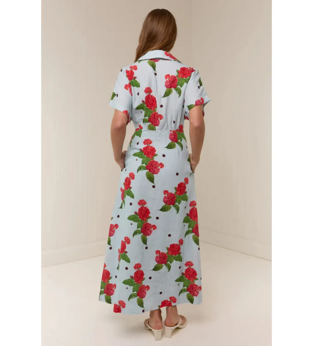 Palm Noosa Jasmine Midi Dress in Sky Garden Size AU8 for rent on The Volte - main image