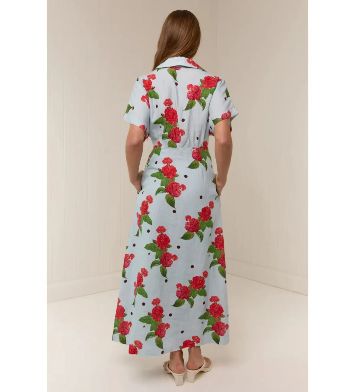 Palm Noosa Jasmine Midi Dress in Sky Garden Size AU8 - Image 3