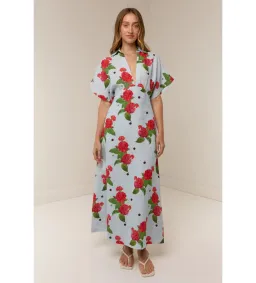 Palm Noosa Jasmine Midi Dress in Sky Garden Size AU8 for rent on The Volte - image 1