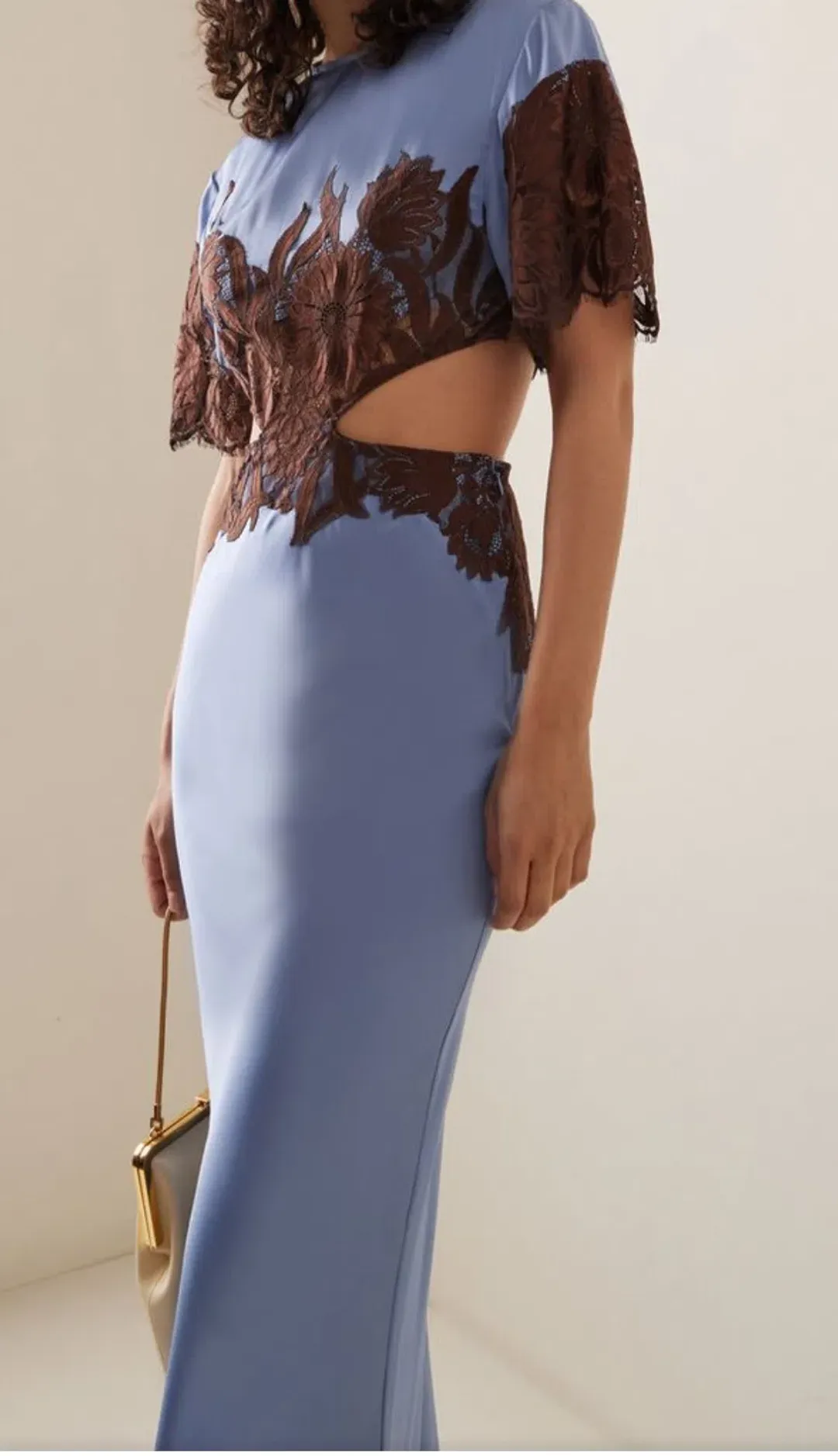 SIR THE LABEL DANSEURS LACE CUT OUT GOWN BLUE SIZE 1 for rent on The Volte - main image