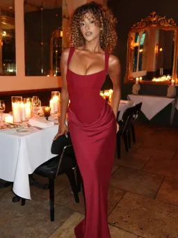 Babyboo Cornelia Maxi Dress - Burgundy for rent on The Volte - image 1