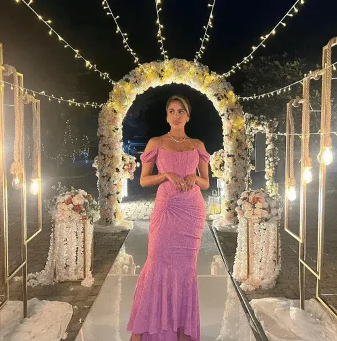 HOUSE OF CB Cesca Rose Pink Floral Maxi Dress Size XS for rent on The Volte - main image