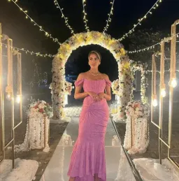 HOUSE OF CB Cesca Rose Pink Floral Maxi Dress Size XS for rent on The Volte - image 4