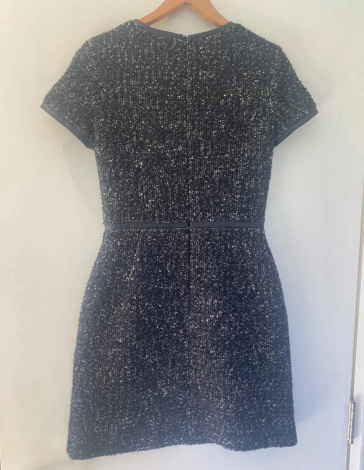 Karen Millen Tweed mini dress with faux leather detailing RRP $800 - Image 7