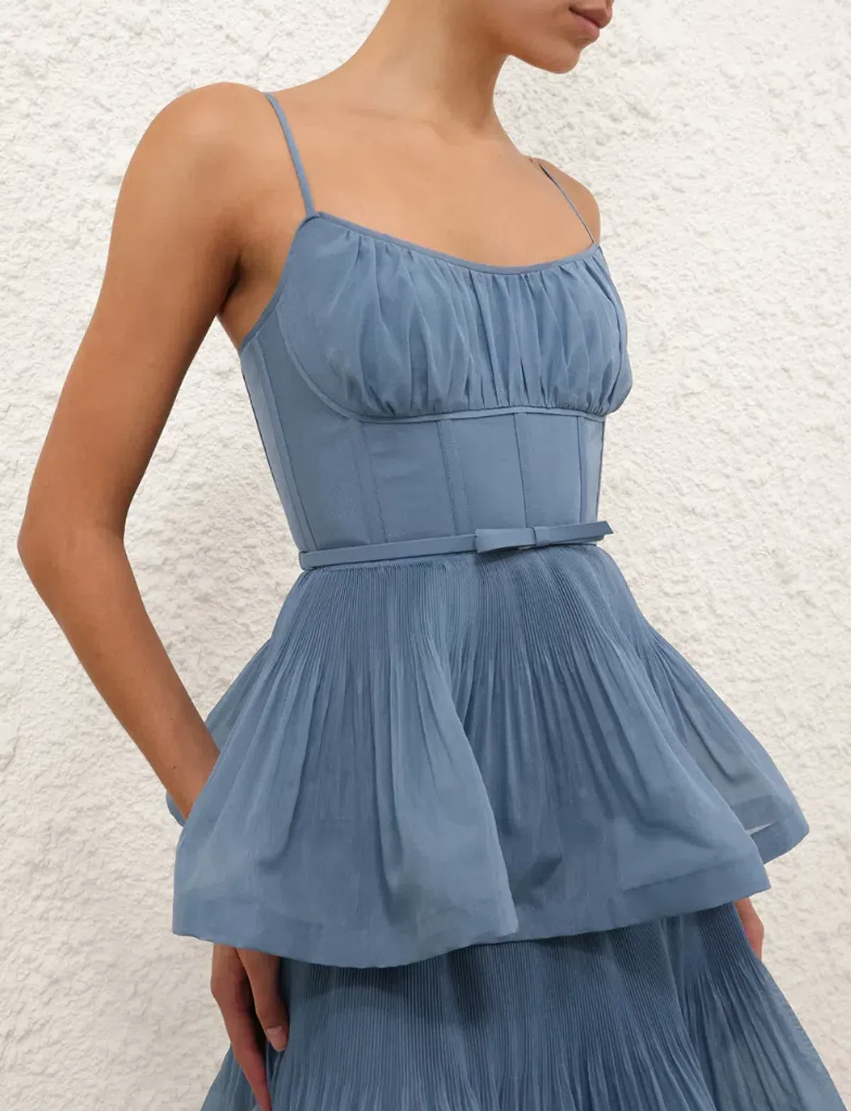 Zimmermann Pleated Tiered Midi Dress Size 2/AU 12 - Image 5