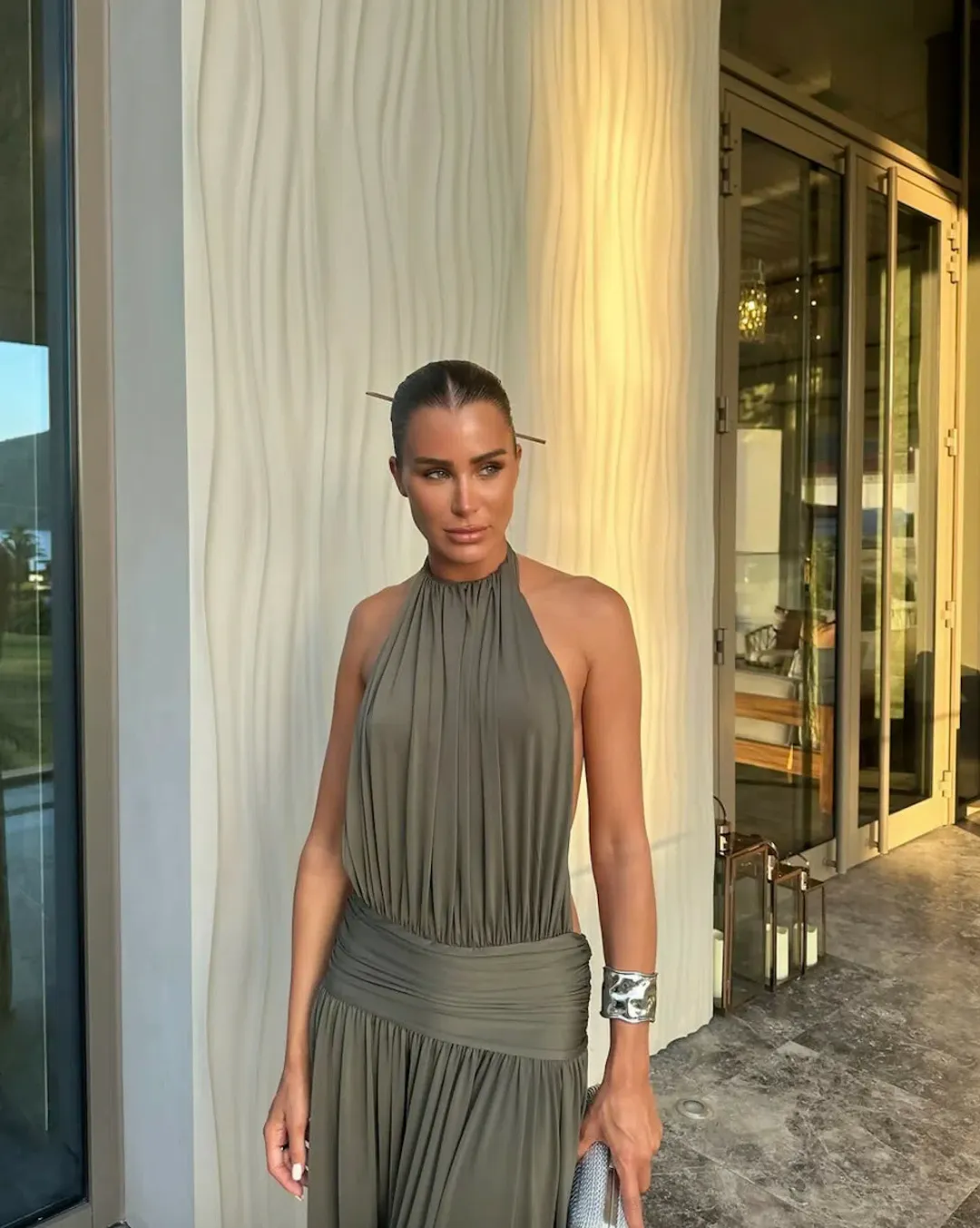 Arcina Ori Santina Dress Khaki Size S / AU 8 for rent on The Volte - main image