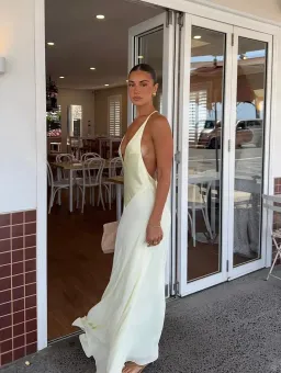 Sneaky Link Jaz Hand V-Neck Maxi Dress Butter Size S / AU 8 for rent on The Volte - image 5