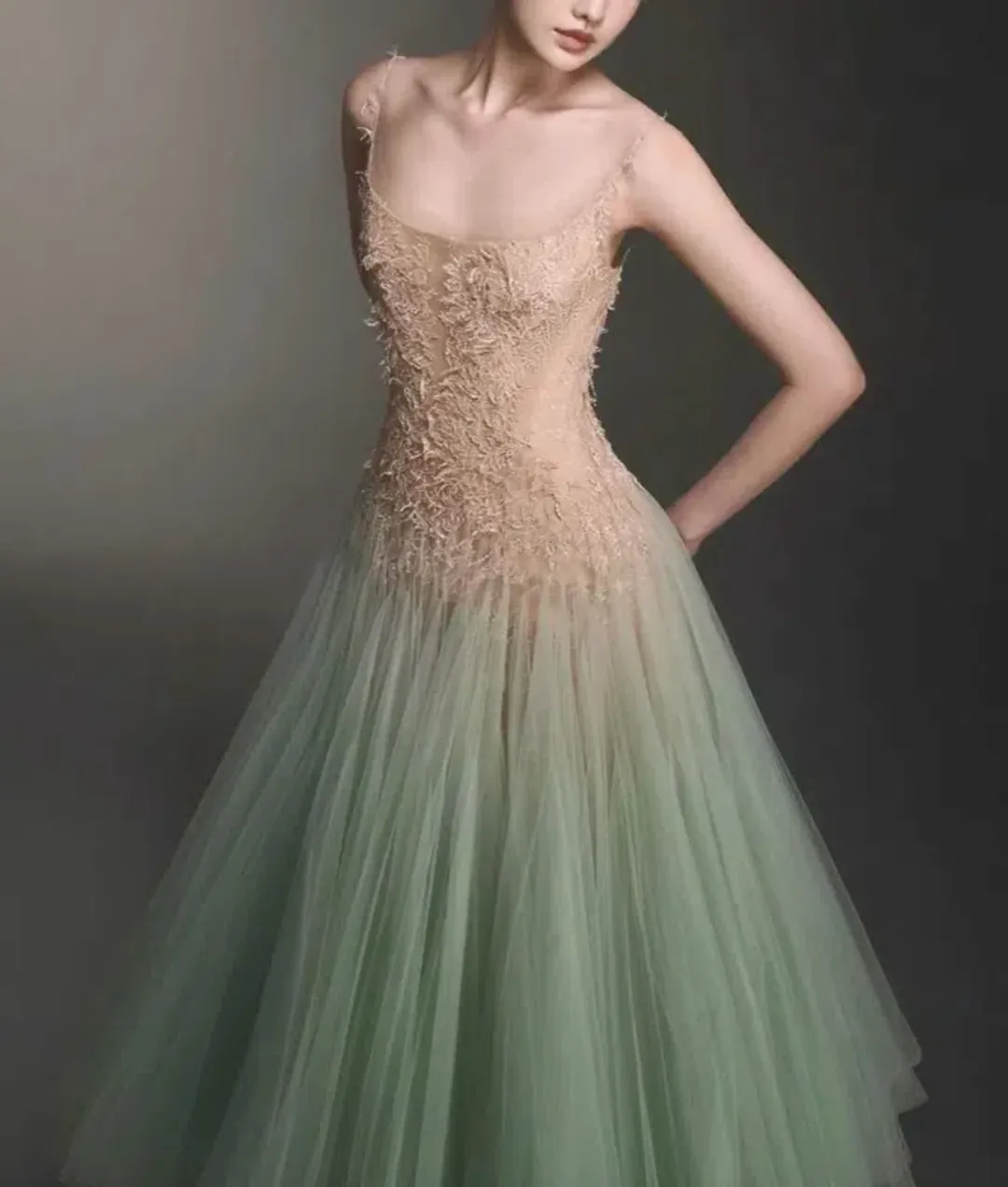 Montsand Mint Ombre Lace Midi Dress Size XS / AU 6 for rent on The Volte - main image