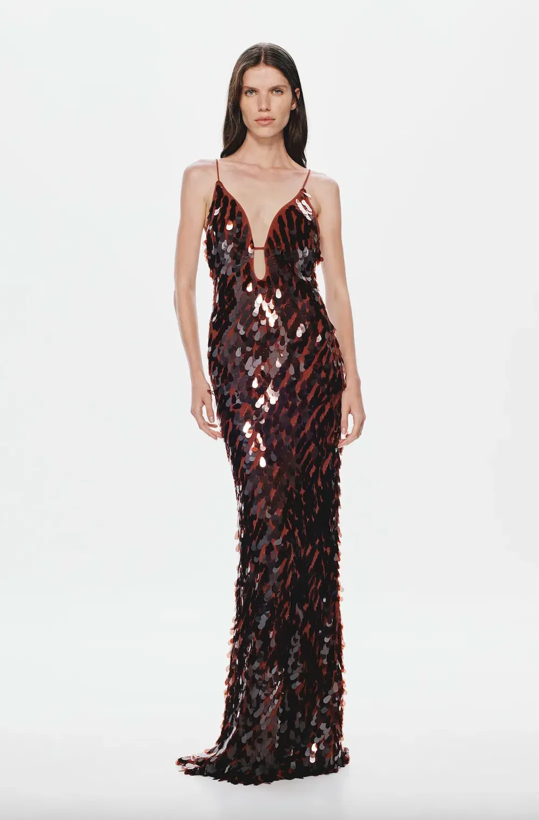 Misha Sapphire Sequin Maxi Dress Fig Size M / AU 10 for rent on The Volte - main image