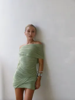 Benni Otto Mini Dress Pistachio Size 6 for rent on The Volte - image 1