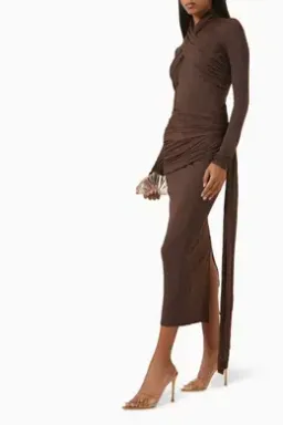 De La Vali Ballad Dress Chocolate Brown Size 8 for rent on The Volte - image 5