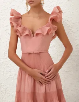 Zimmermann Dress Midi Pink Size 6 for rent on The Volte - image 2