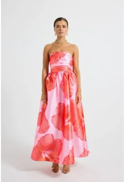 Pasduchas Kalani Strapless Midi Rasberry Pink / Orange size 10 for rent on The Volte - image 2