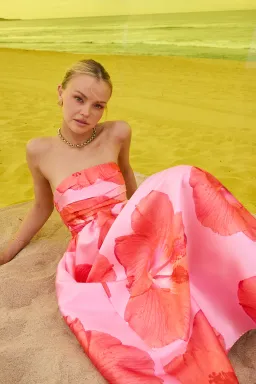 Pasduchas Kalani Strapless Midi Rasberry Pink / Orange size 10 for rent on The Volte - image 11