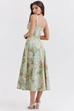 HOUSE OF CB SABRINA DRESS SIZE 6 XS GREEN/FLORAL for rent on The Volte - image 2