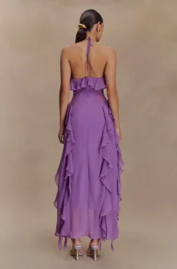 MESHKI -Aleyna chiffon ruffle midi dress for rent on The Volte - image 2