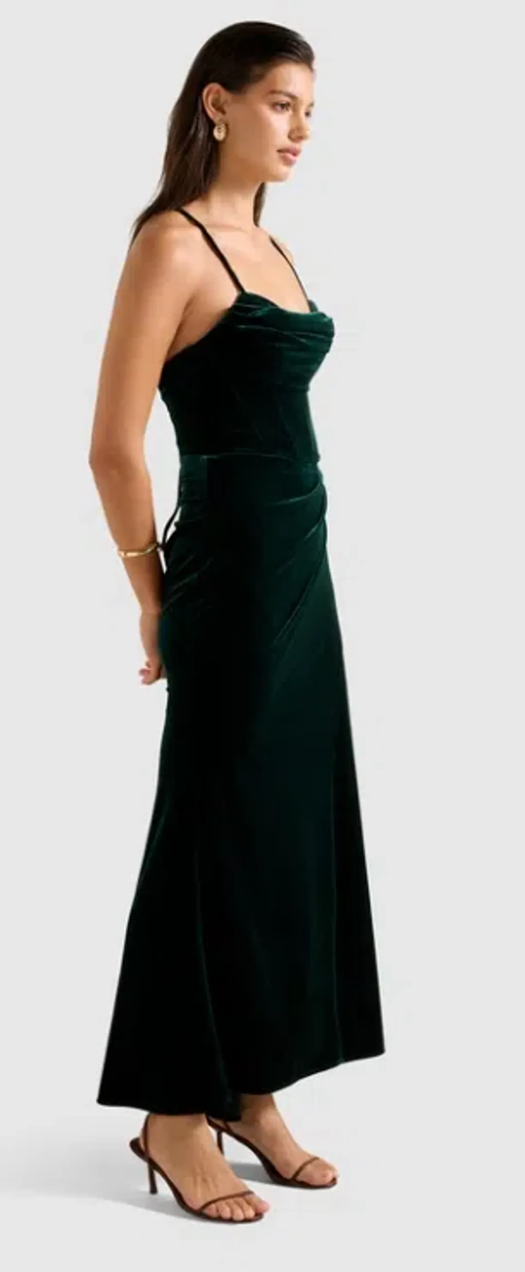 FOREVER NEW Bailey Dress Maxi Emerald Green size 8 for rent on The Volte - main image