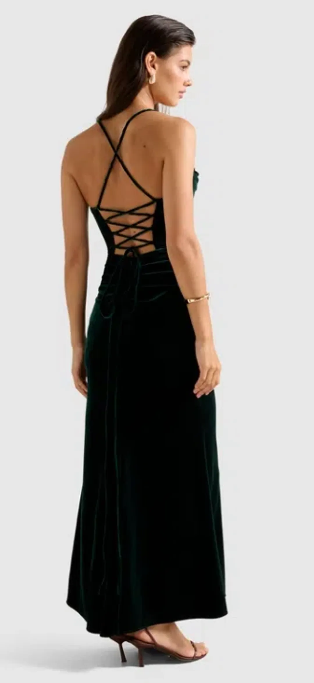 FOREVER NEW Bailey Dress Maxi Emerald Green size 8 for rent on The Volte - main image