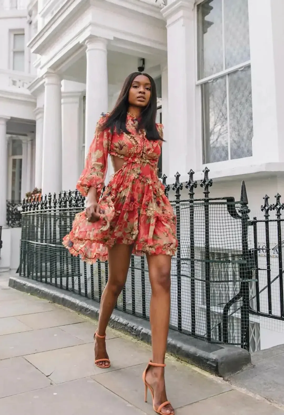 Zimmermann Melody Lace Up Mini Dress Red Floral Size 1 / AU 8 10 for rent on The Volte - main image