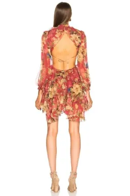 Zimmermann Melody Lace Up Mini Dress Red Floral Size 1 / AU 8 10 for rent on The Volte - image 6