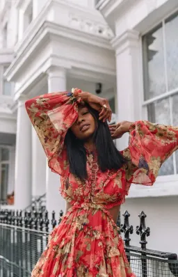 Zimmermann Melody Lace Up Mini Dress Red Floral Size 1 / AU 8 10 for rent on The Volte - image 3