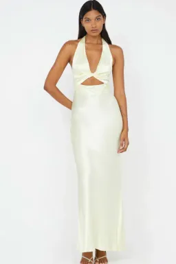 SABIA TWIST DRESS | ICE YELLOW for rent on The Volte - image 1