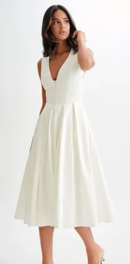 MESHKI Keely Cotton Sleeveless Midi White Size Small for rent on The Volte - image 2