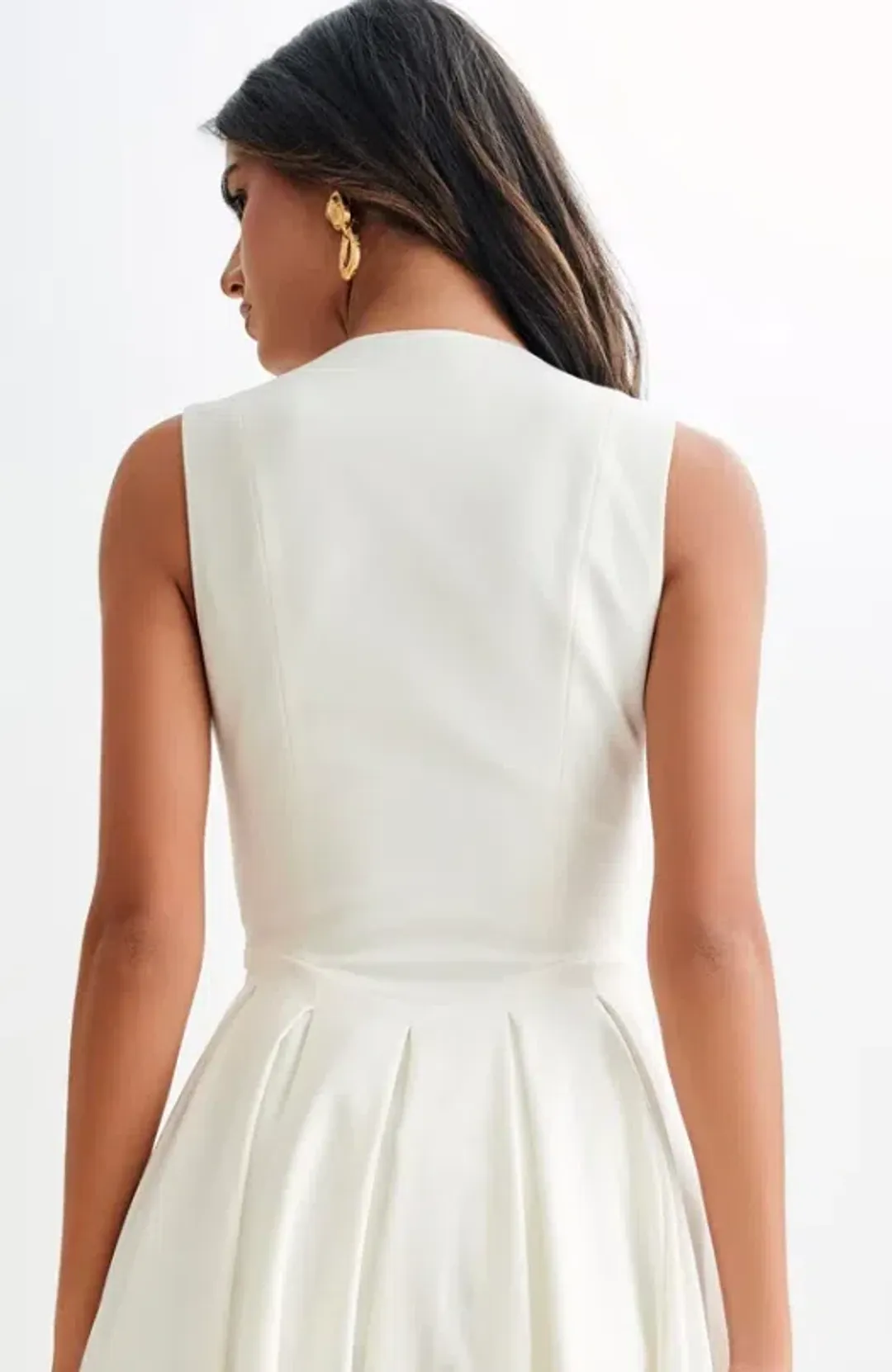 MESHKI Keely Cotton Sleeveless Midi White Size Small for rent on The Volte - main image