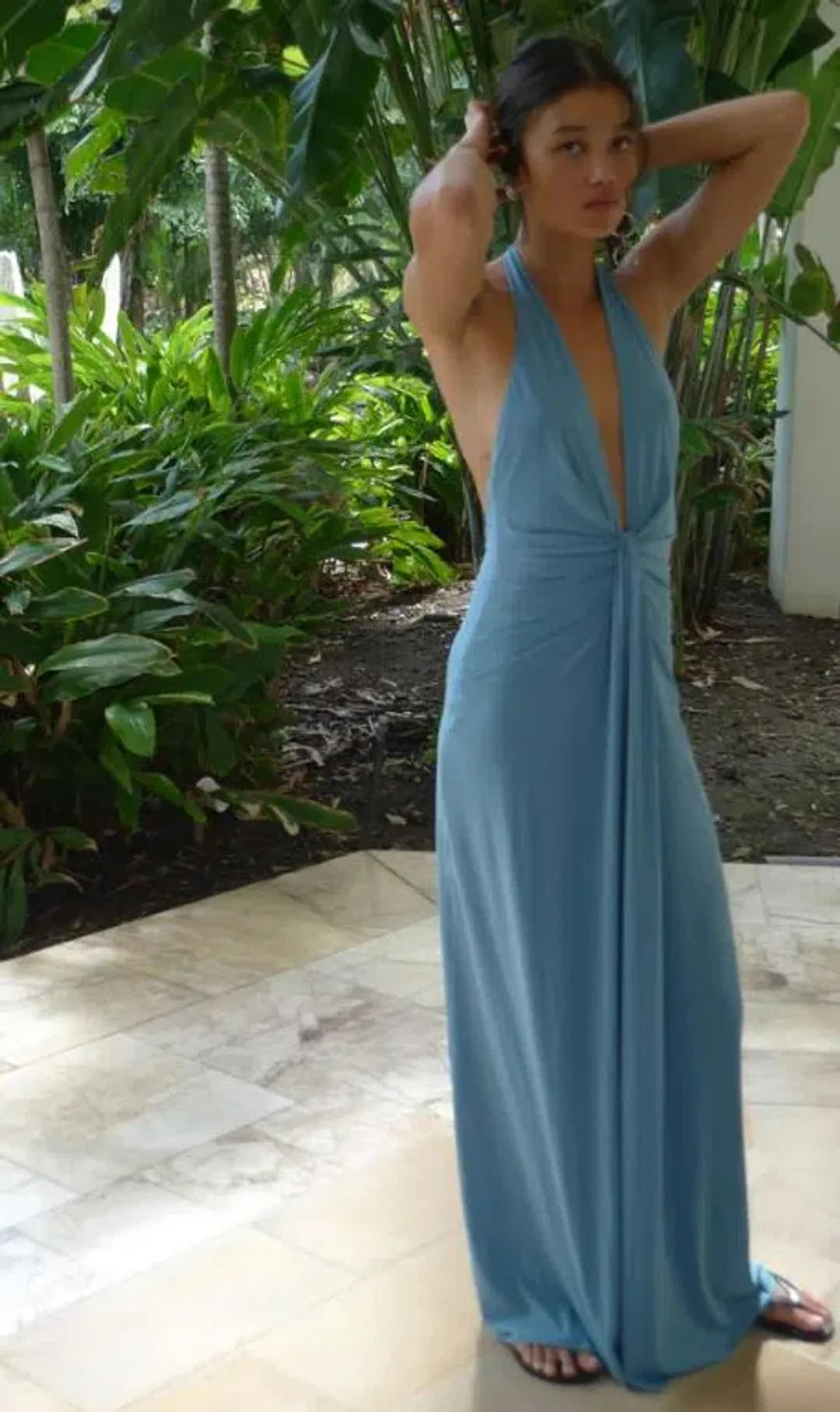 Bec and Bridge Tillie Drape Maxi Dress in Seafoam Blue for rent on The Volte - main image