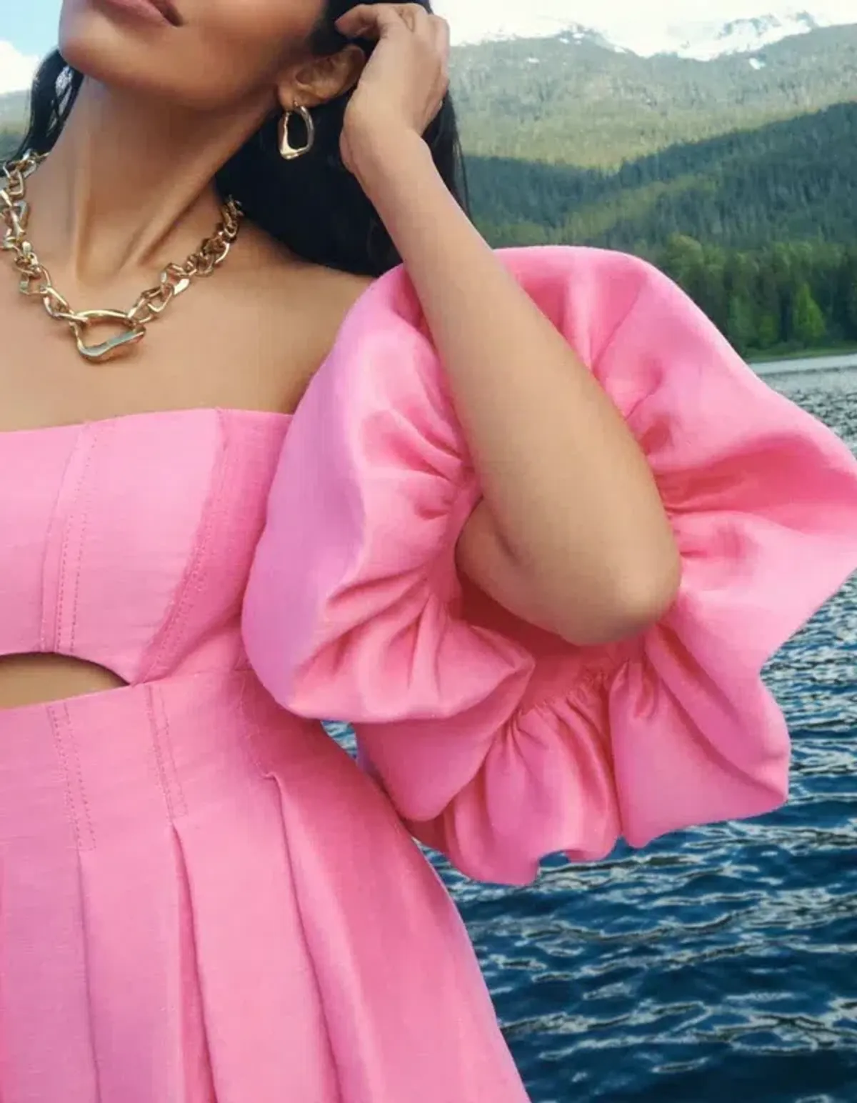 AJE - Eugenie Off Shoulder Midi Dress - Pink - Image 5