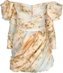 Zimmermann Luminosity draped off-the-shoulder floral print organza mini dress 2 for rent on The Volte - image 2
