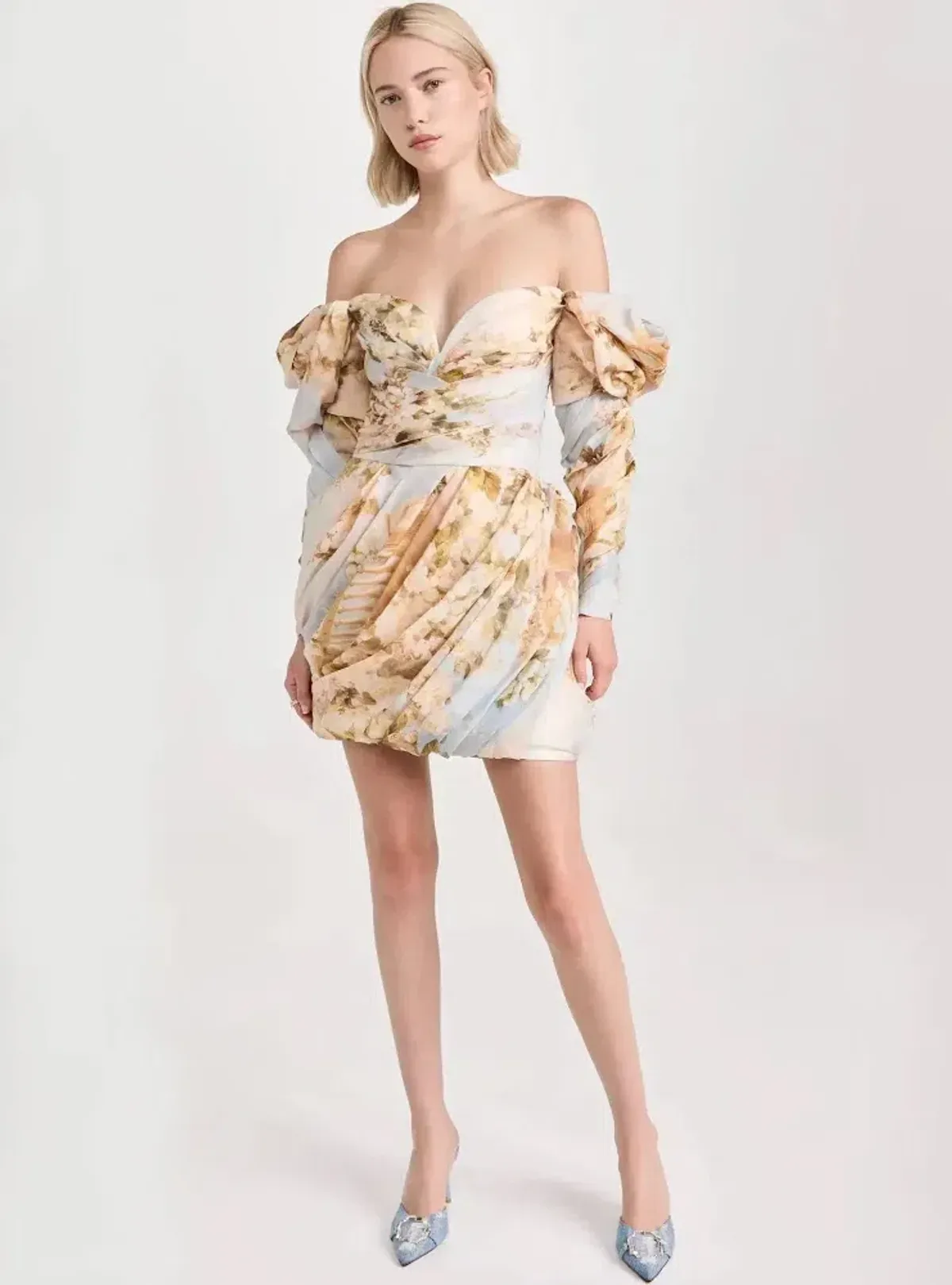 Zimmermann Luminosity draped off-the-shoulder floral print organza mini dress 2 - Image 1