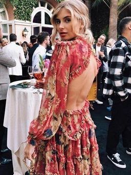 Zimmermann Melody Lace Up Short Dress Burgundy Floral Size 8 for rent on The Volte - image 6