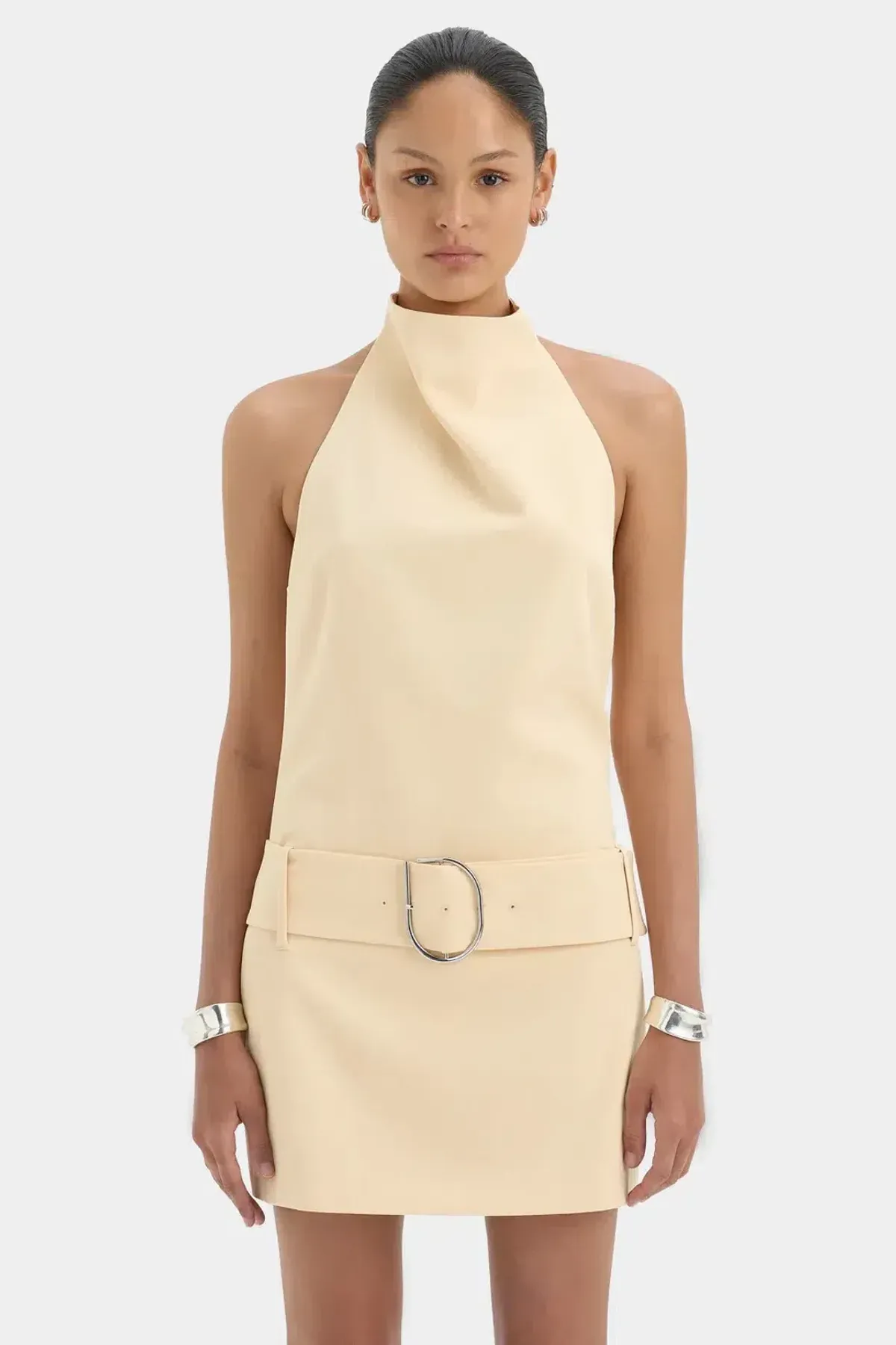 SIR THE LABEL SABINA BELTED MINI DRESS / YELLOW / SIZE 8 - Image 1