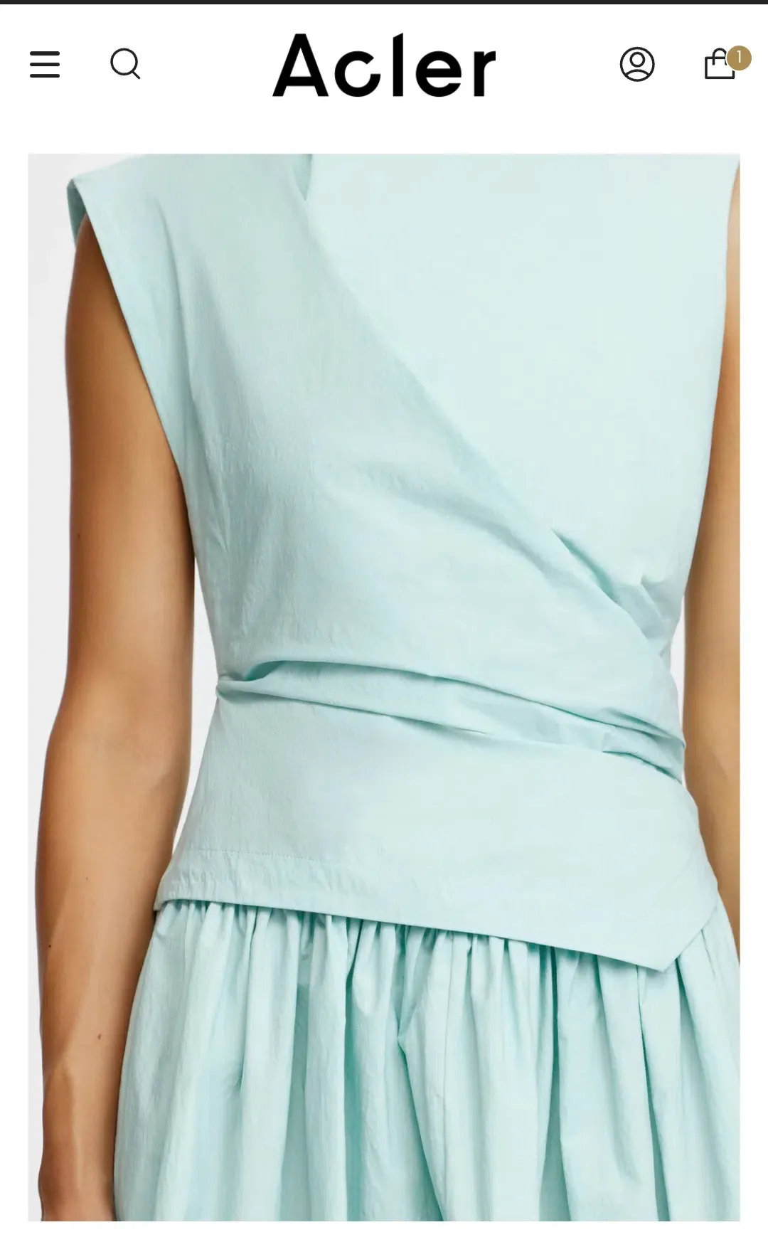 Acler Stopes Maxi Drrss in Aqua Frost Sz 12 for rent on The Volte - main image