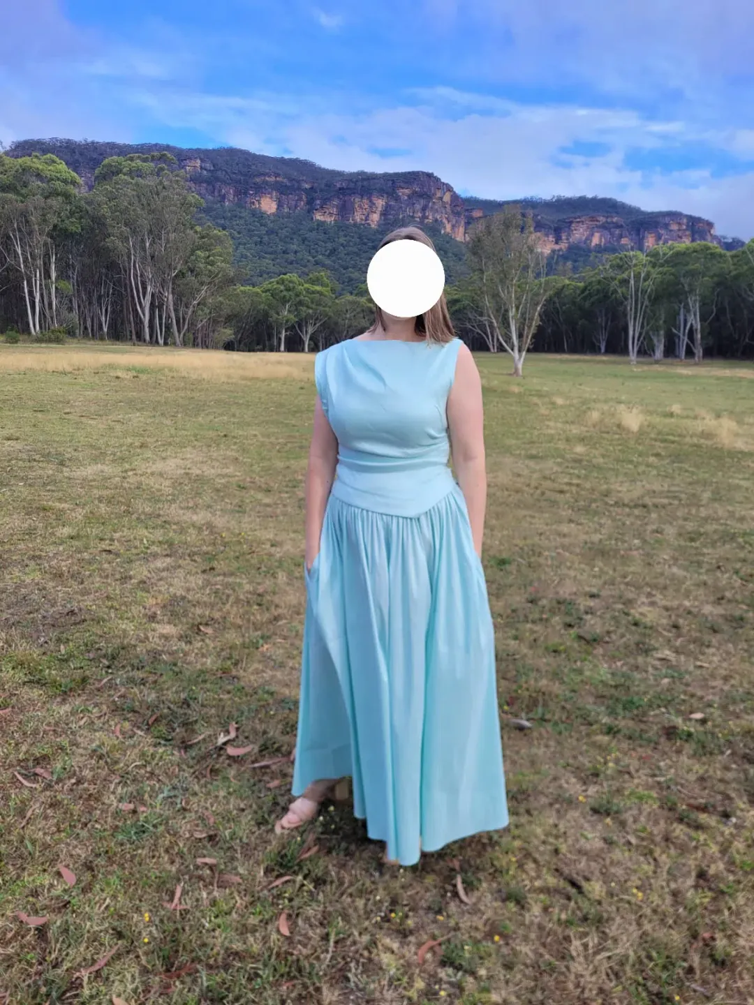 Acler Stopes Maxi Drrss in Aqua Frost Sz 12 for rent on The Volte - main image